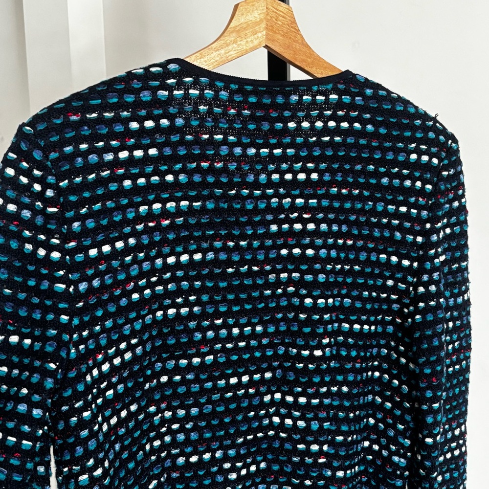 St John Knit Martinique Tweed Dolman Sleeve Jacket Navy Multi Sz 12 Retail $1395 - Picture 16 of 16